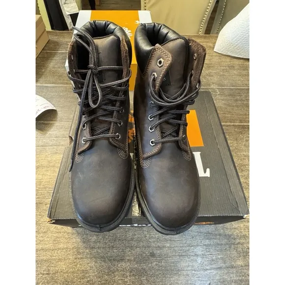 Timberland Pro Men's 6&quot; Direct Attach Safety Toe Brown Work Boots Shoes Size 9.5