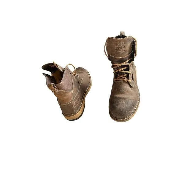 Timberland PRO Women's 8 Hightower Coffee Brown Round Alloy Toe Lace Up Boot