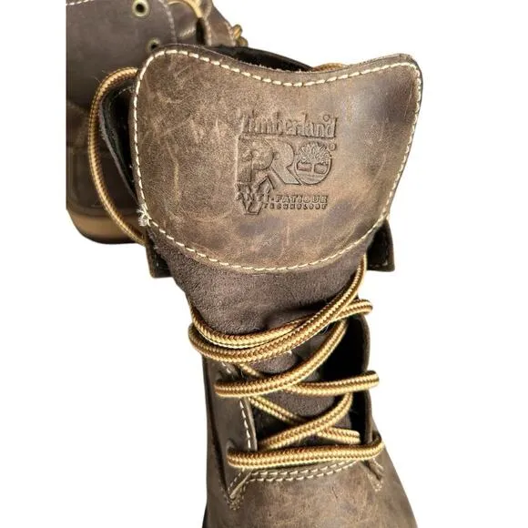 Timberland PRO Women's 8 Hightower Coffee Brown Round Alloy Toe Lace Up Boot