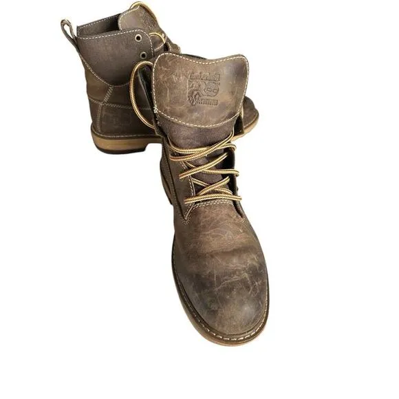 Timberland PRO Women's 8 Hightower Coffee Brown Round Alloy Toe Lace Up Boot