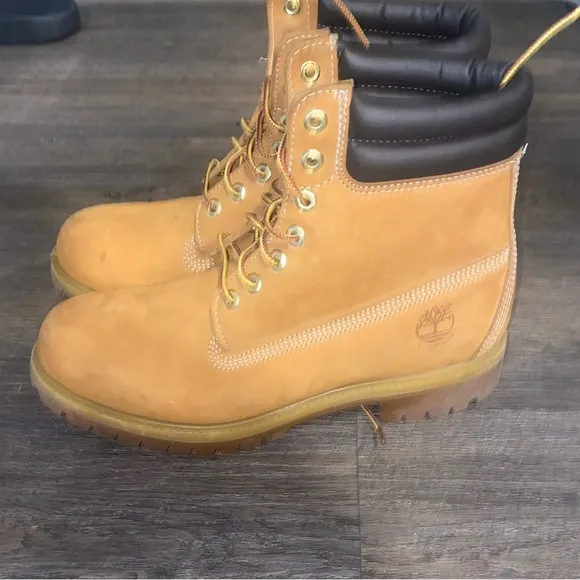 Timberland Tan and Brown Nubuck Boots with Rugged Sole