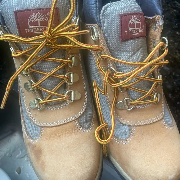 Timberland Tan and Gray Rugged Boots
