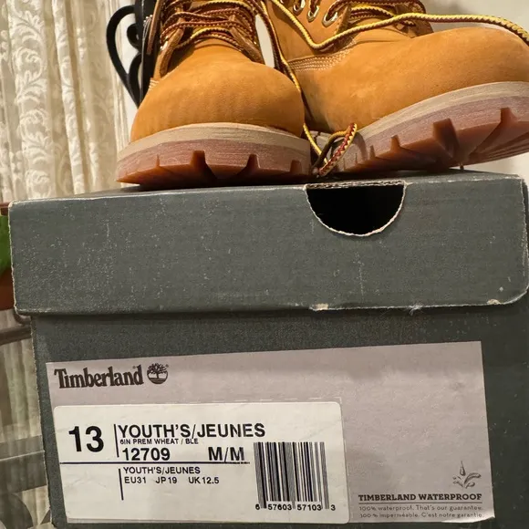 Timberland Youth Wheat Lace-Up Boots