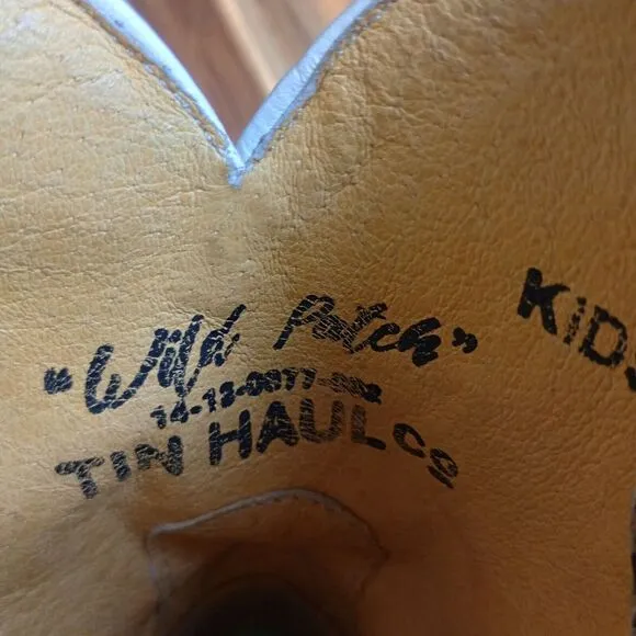 Tin Haul Wild Patch Little Girls Boots Sz 2 Cheetah Sole Leather Growth Spurt‎