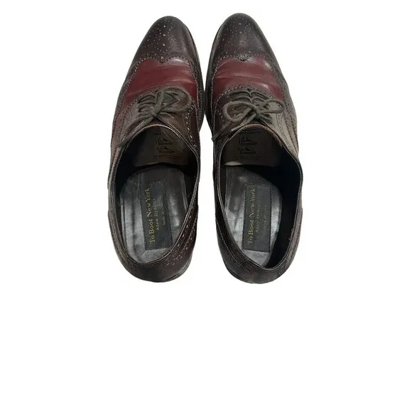 To Boot New York Two Toned Wingtip Brogue Oxford Shoes size 11 Brown Oxblood