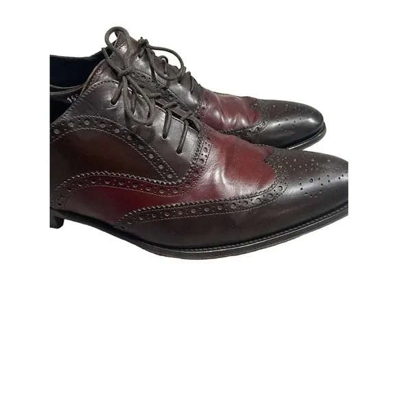 To Boot New York Two Toned Wingtip Brogue Oxford Shoes size 11 Brown Oxblood