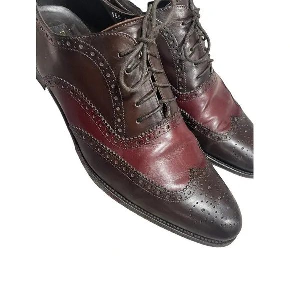 To Boot New York Two Toned Wingtip Brogue Oxford Shoes size 11 Brown Oxblood