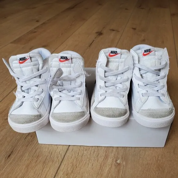 Toddler Nike Blazer Mid Sneakers Size 7 C Lot Of 2 Pairs For Twins DA4088-100