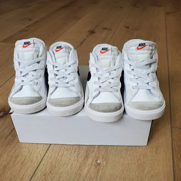 Toddler Nike Blazer Mid Sneakers Size 7 C Lot Of 2 Pairs For Twins DA4088-100