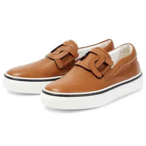 Tod’s Leather Slip on Sneakers T Logo Women’s Size 39 / US 9