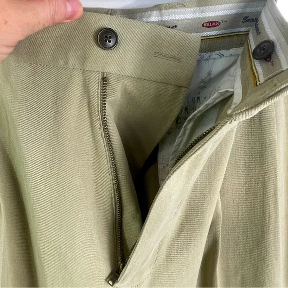 Tommy Bahama 100% Silk Relax Tan Chino Pants Neutral Men's 36x30