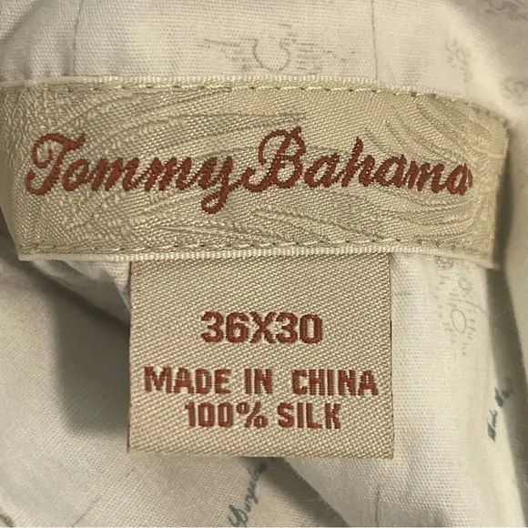 Tommy Bahama 100% Silk Relax Tan Chino Pants Neutral Men's 36x30