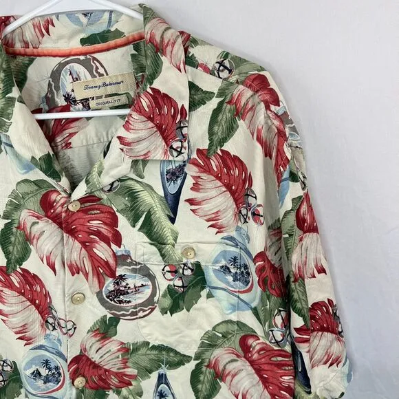 Tommy Bahama Hawaiian Holiday Christmas Silk Polo Size XXL