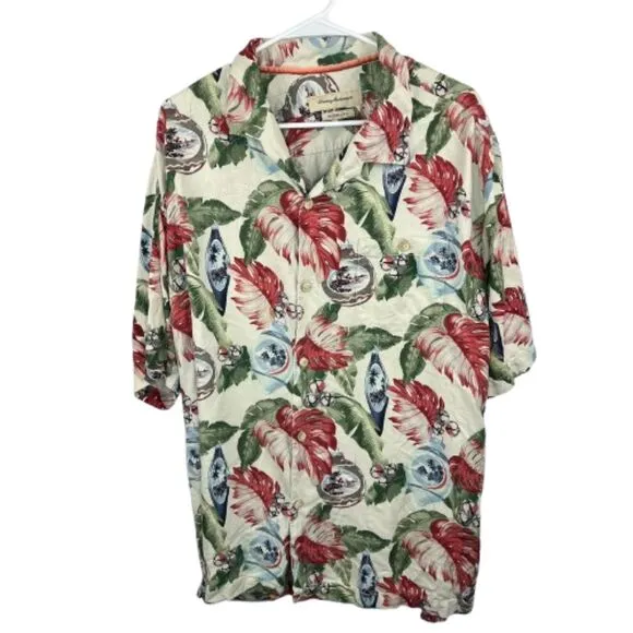 Tommy Bahama Hawaiian Holiday Christmas Silk Polo Size XXL