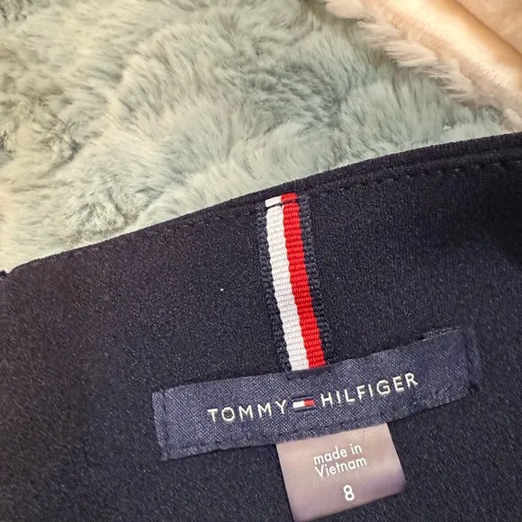 Tommy Hilfiger 3/4 Sleeve Navy Boat Neck Dress Size 8 NWOT