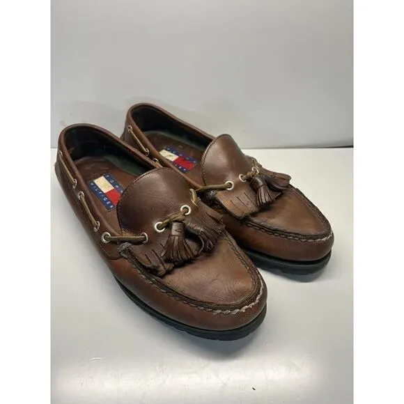 Tommy Hilfiger Vintage Brown Slip-On Tassel Casual Moc Loafers shoes Men's 10M