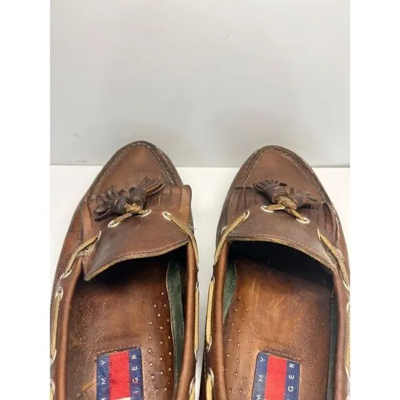 Tommy Hilfiger Vintage Brown Slip-On Tassel Casual Moc Loafers shoes Men's 10M