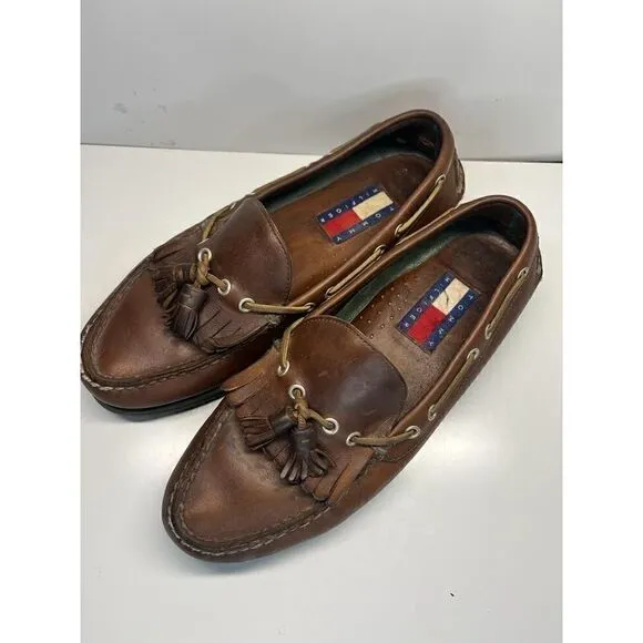 Tommy Hilfiger Vintage Brown Slip-On Tassel Casual Moc Loafers shoes Men's 10M