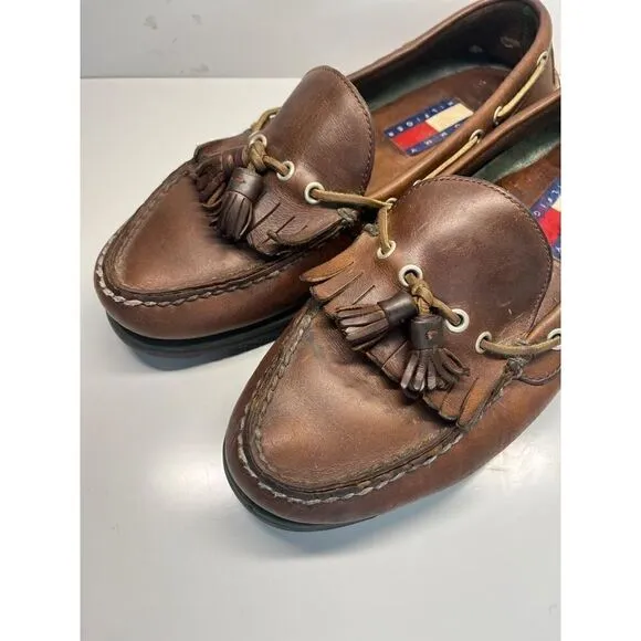Tommy Hilfiger Vintage Brown Slip-On Tassel Casual Moc Loafers shoes Men's 10M