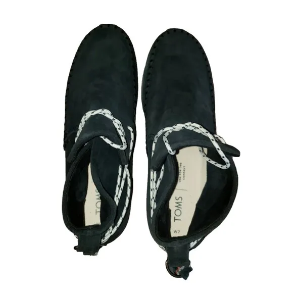 TOMS Rio High Top  Women's Size 7 Black Suede Sneakers Casual Shoes 10012378 NEW