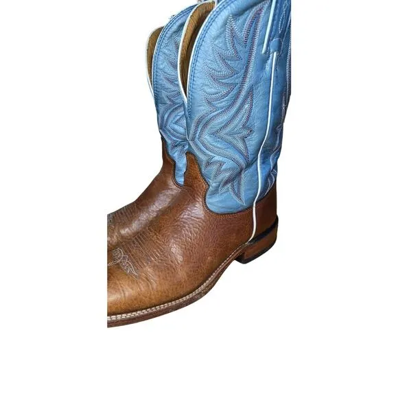 TONY Lama Brown Square Toe Rockabilly Western Cowboy Rodeo Dance Boots Size 8.5