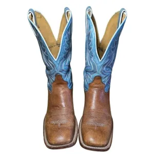 TONY Lama Brown Square Toe Rockabilly Western Cowboy Rodeo Dance Boots Size 8.5