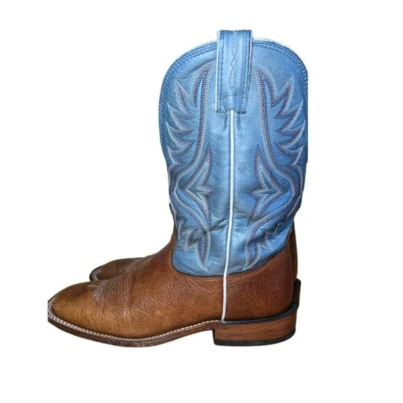 TONY Lama Brown Square Toe Rockabilly Western Cowboy Rodeo Dance Boots Size 8.5