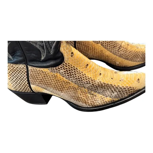 Tony Lama Exotic Snakeskin Cowboy Boots Western Leather Black #8887 Size 6 1/2 M