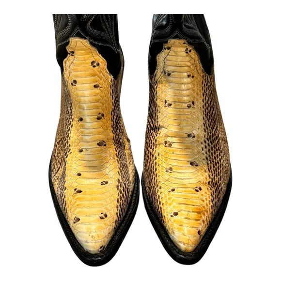 Tony Lama Exotic Snakeskin Cowboy Boots Western Leather Black #8887 Size 6 1/2 M