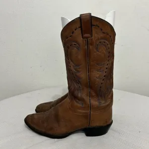 Tony Lama Men’s Cowboy Western Rodeo Brown Leather Boots Size 9 EE