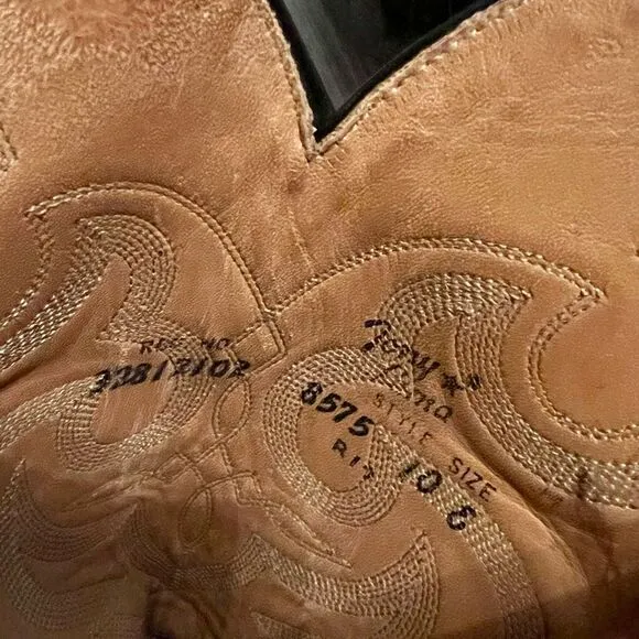 TONY LAMA MEN'S NACOGDOCHES TEJU LIZARD WESTERN BOOTS Almond ROUND TOE 10