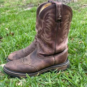 Tony Lama TW1022 TLX Western Round Toe Work Boots Men's Size 7.5 GUC See Pics