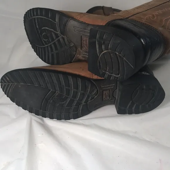 Tony Lama TX 703 Elephant Print Leather Round Toe Kids Western Cowboy Boots