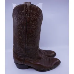 Tony Lama Vintage Gold Label Cowboy Boots Mens 10.5D #6367 Brown Distressed Work