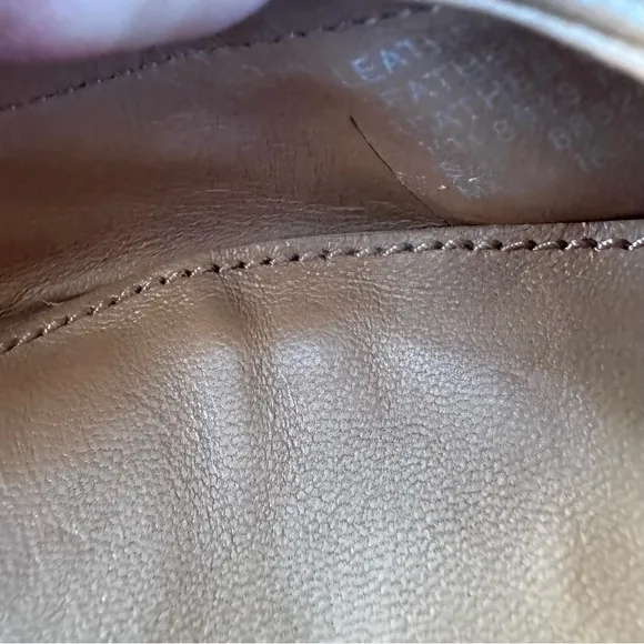 Tory Burch Benton British Tan Leather Flats Double T Logo Shoes Womens