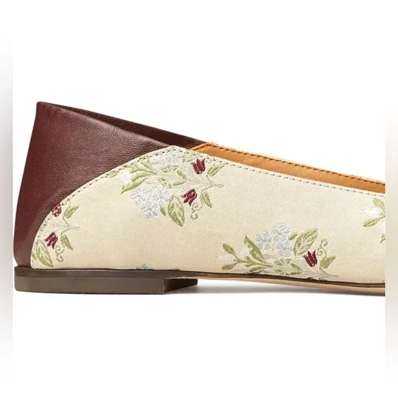 TORY BURCH Charm Loafer In Bouquet Jacquard/ Plum Convertible Size 7.5