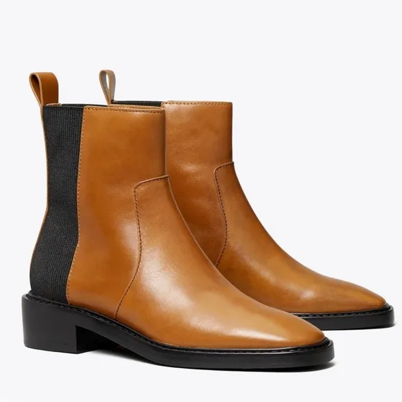 Tory Burch Chelsea Boots Bonnie Brown in Light Brown Leather