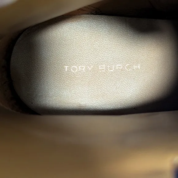 Tory Burch Everly Flat Black Logo Leather Ankle Boots..Size ...8