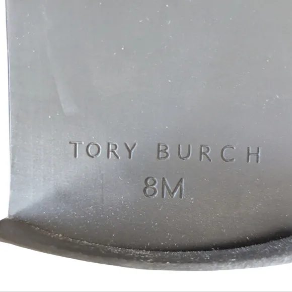 Tory Burch Everly Flat Black Logo Leather Ankle Boots..Size ...8