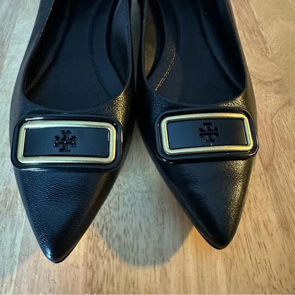Tory Burch  Georgia  Pointed Toe Flat Black Shoes