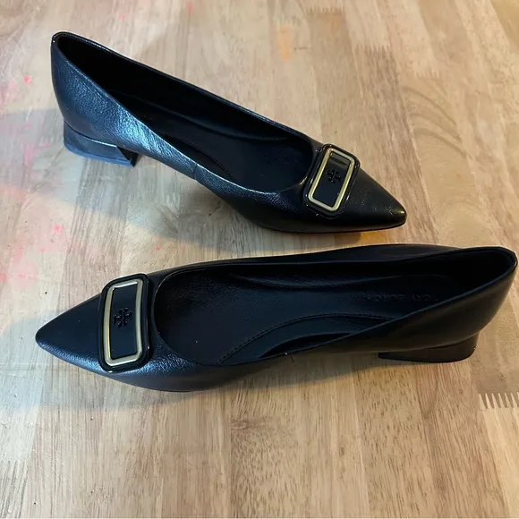 Tory Burch  Georgia  Pointed Toe Flat Black Shoes