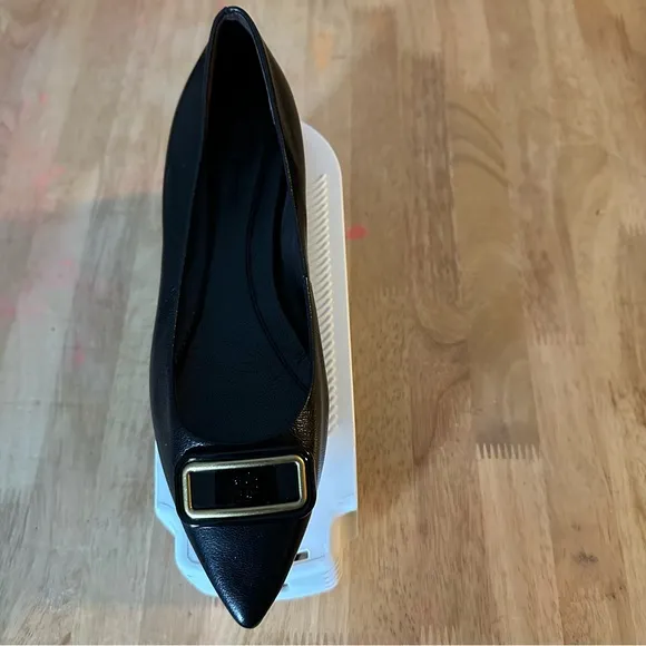 Tory Burch  Georgia  Pointed Toe Flat Black Shoes