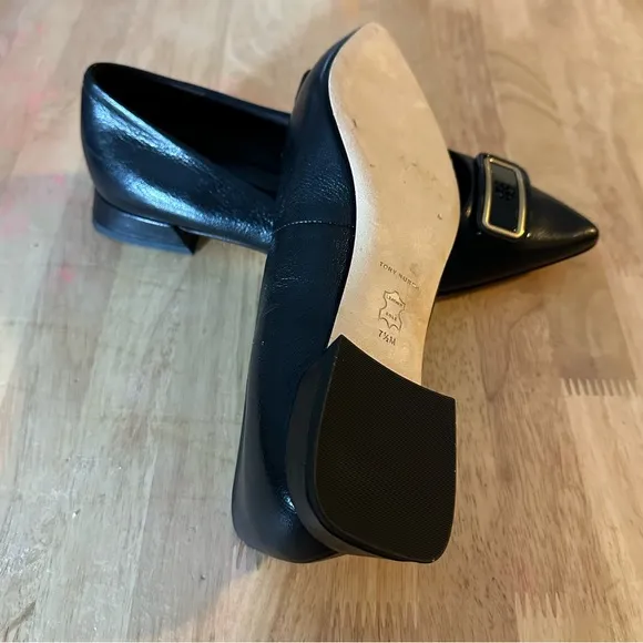 Tory Burch  Georgia  Pointed Toe Flat Black Shoes