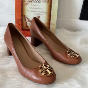 Tory Burch Janey 50mm Royal Tan Leather Pump