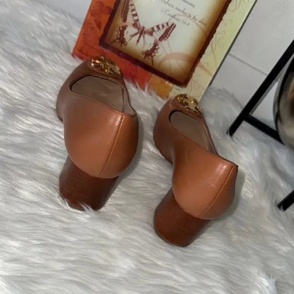 Tory Burch Janey 50mm Royal Tan Leather Pump