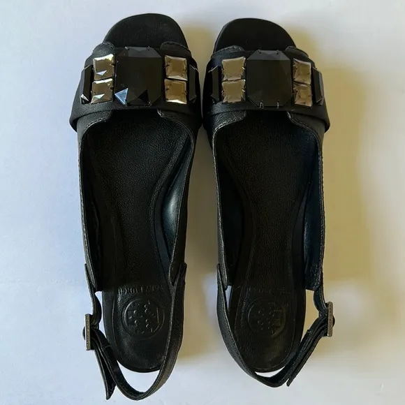 Tory Burch Jillian-Landed Capra Slingback Sandal