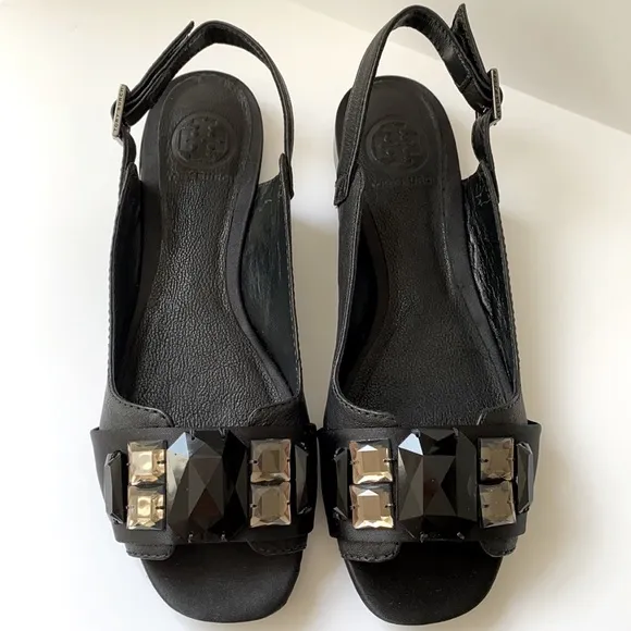 Tory Burch Jillian-Landed Capra Slingback Sandal