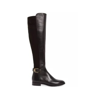 Tory Burch MARSDEN Stretch Riding Boots Flat Equestrian Boots 8.5 Over Knee Blac