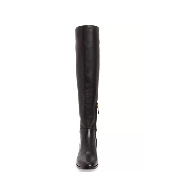 Tory Burch MARSDEN Stretch Riding Boots Flat Equestrian Boots 8.5 Over Knee Blac