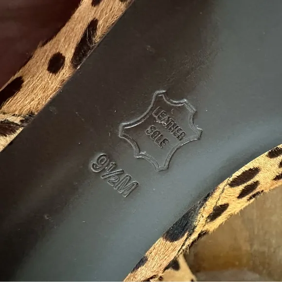 Tory‎ Burch Priscilla Calf Hair Leopard Print Ankle Boots Ladies size 9.5